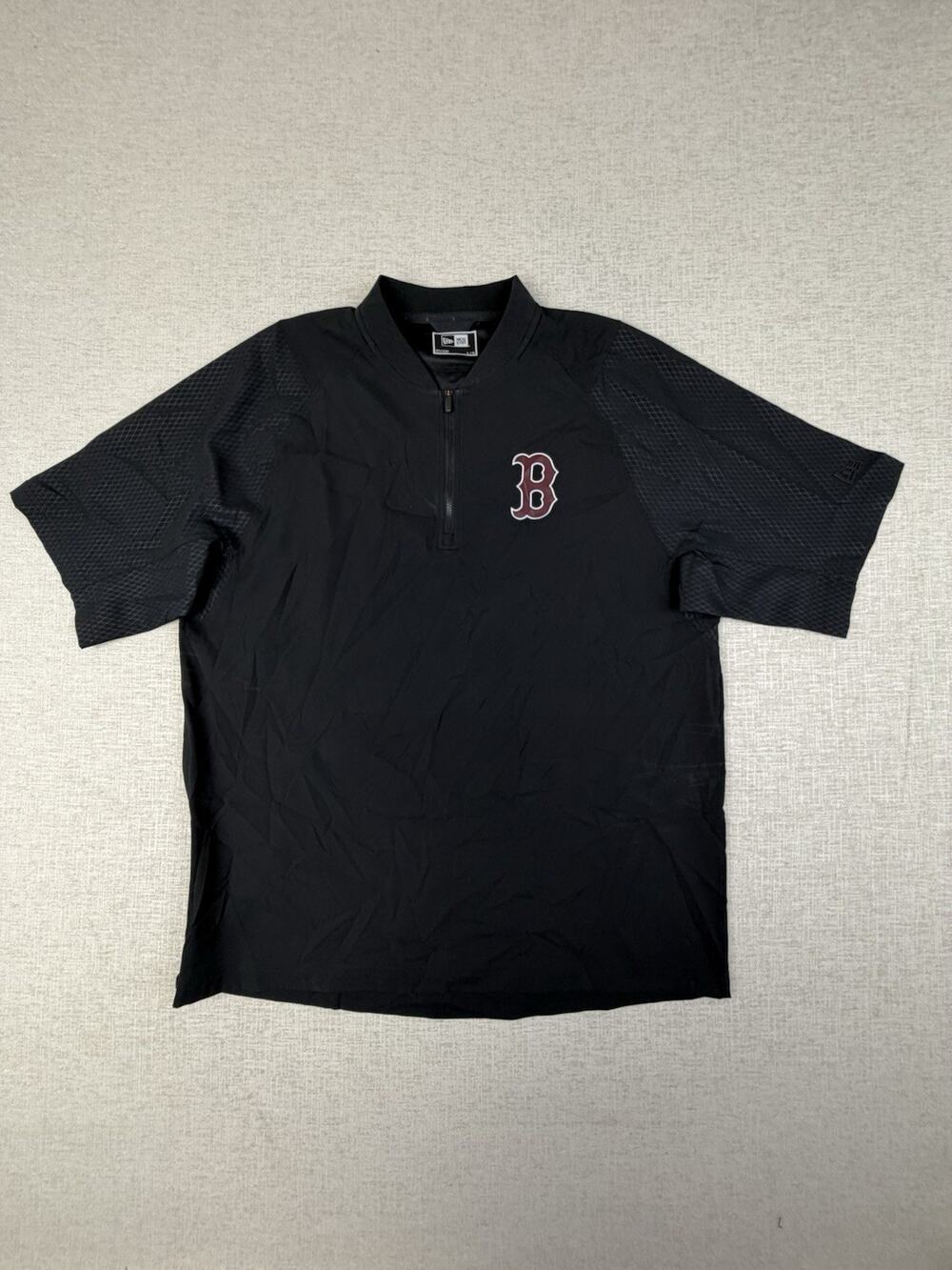 New Era Lions Men’s Large Black Short Sleeve Quarter Zip Batting Jacket